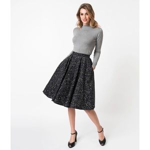 Unique Vintage / Magnolia Park  Black Galaxy Constellation skirt with POCKETS